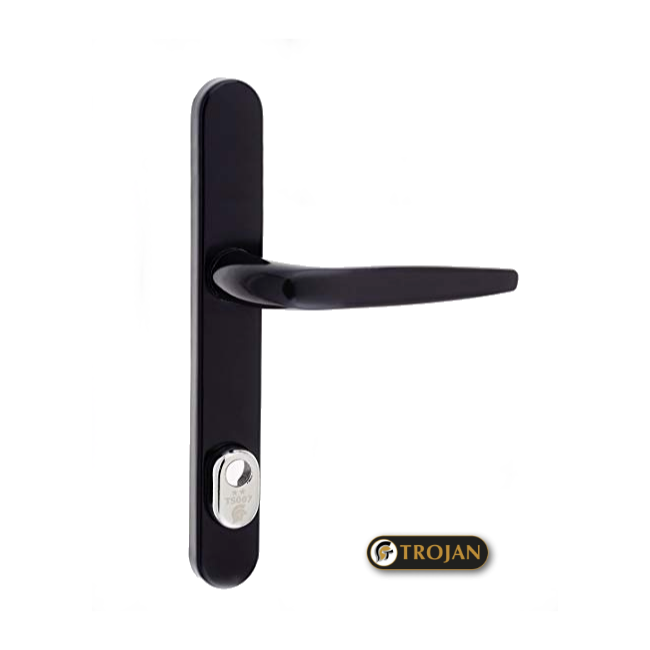 UPVC SPARTA BLACK 2* SECURITY DOOR HANDLE LEVER/LEVER