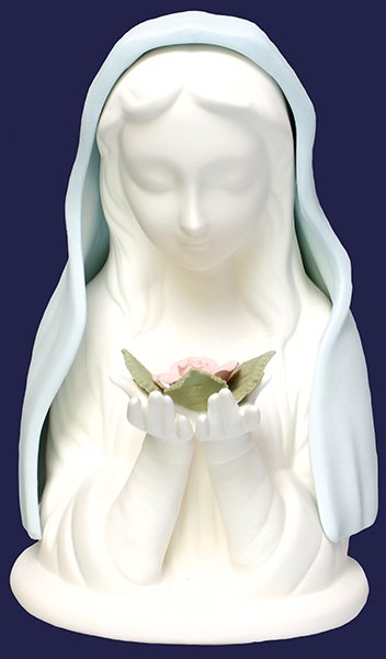 Ceramic Blue Madonna 7 1/2 inch/With Light   (37840)