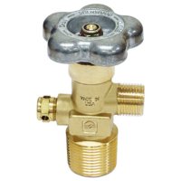 1" Commercial CO2 Valve, Steel Cylinder, 3000 psi Burst Disc Pressure