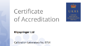 Certificate of Accreditation - ISO ESC 17025 2017 (UKAS)