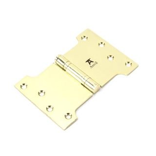 49556 - Polished Brass 4 Inch x 4 Inch x 6 Inch Parliament Hinge (Pair) SS
