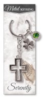 Metal Key Ring/Open Cross/Shamrock  (74910)