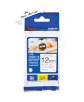 12mm Black on White Brother Tape