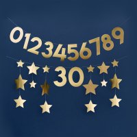 Gold Star Customisable Card Banner 2m