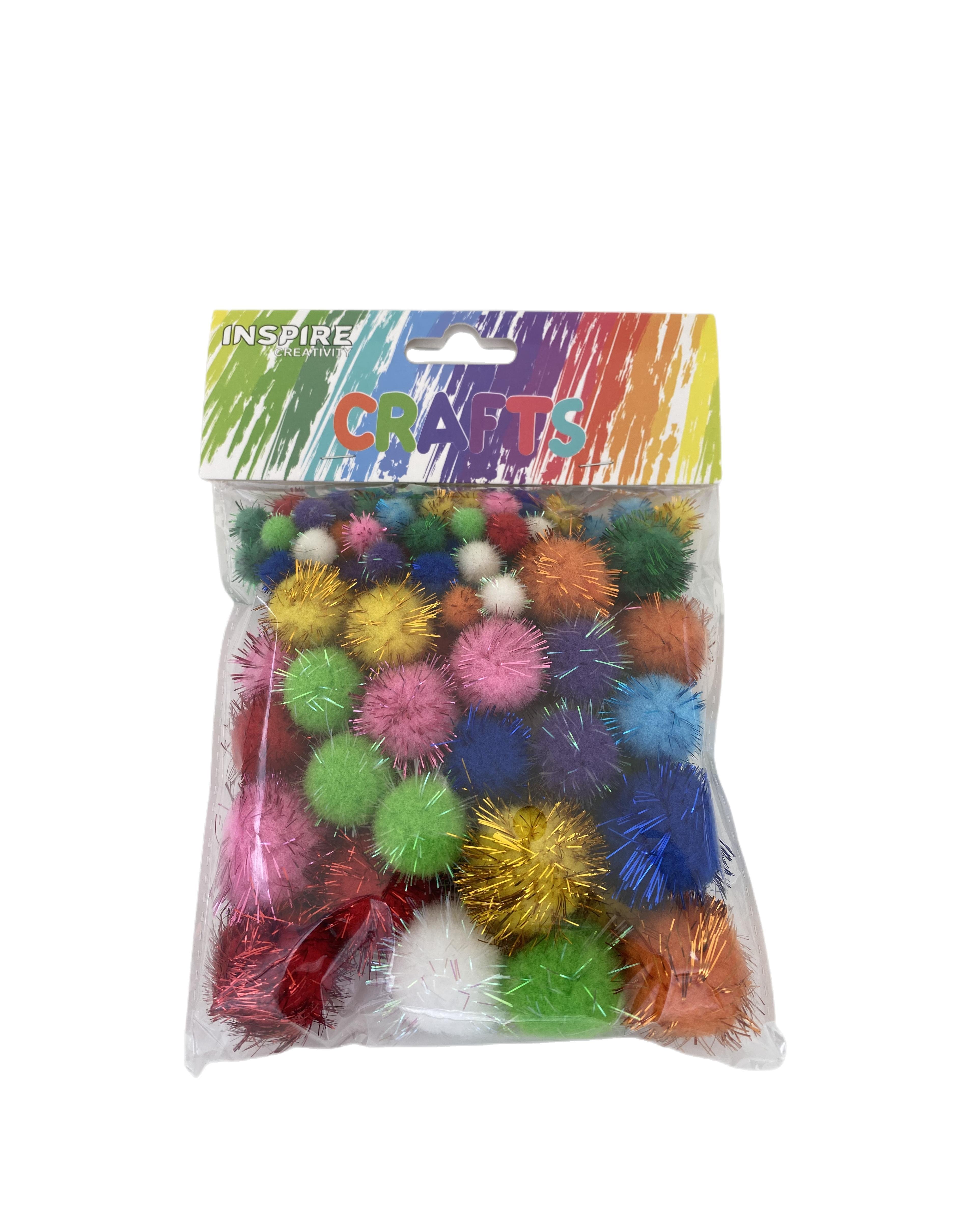 Pom Poms - Glitter 10,20,30mm - 100 piece