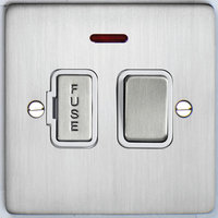 DETA Flat Plate Fused Spur with neon Satin Chrome with White Insert | LV0201.0192