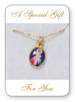Necklet/Medal with Picture/Divine Mercy   (6771/DM)
