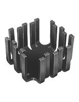 Finger Shaped Heatsinks for Power Semiconductors  12.7mm high 8 Hole Pattern Without