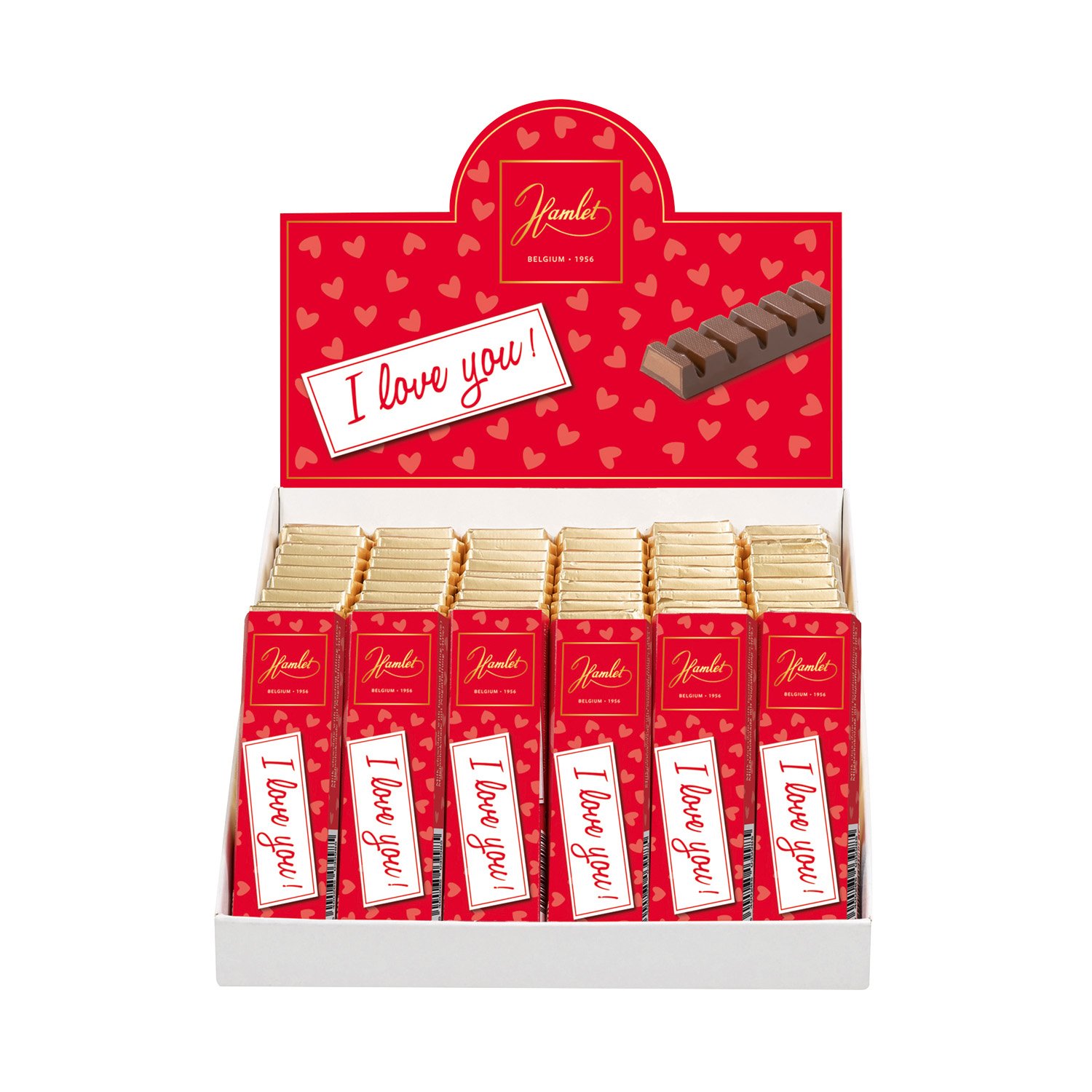 I Love You milk choc praline bars - 54x45g