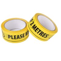 Pacplan&reg; Social Distancing Floor Marking Tape - 50mm x 33m - Yellow/Black