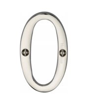 C1560-0-PNF - Heritage Brass Numeral 0 Face Fix 76mm (3") Polished Nickel Finish