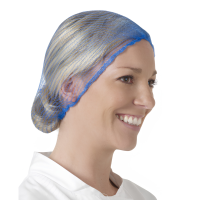 Aburnet 24&rdquo; Blue Hairtite Hairnet Metal Detectable, 100/Bag