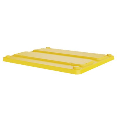 Box Pallet Lid - to fit 605ltr, HDPE, Yellow, 1200x1000mm