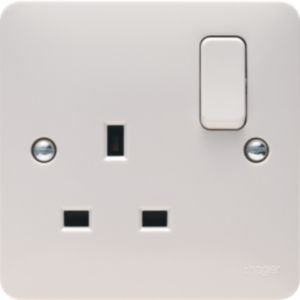 Hager Sollysta 1G Switched Socket White WMSS81