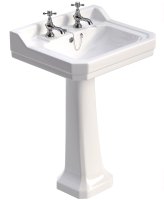 WESTBURY 61CM BASIN & FULL PEDESTAL 2T
