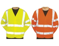 Hi-Visibility Long Sleeve Vest Class 3 Yellow or Orange