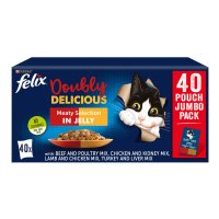 Felix Cat Pouch As Good As It Looks Doubly Delicious In Jelly Meaty Selection