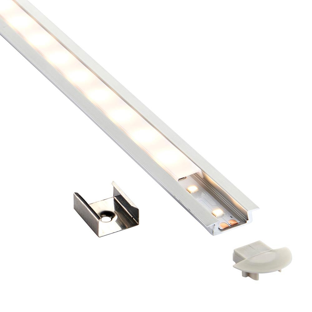 Saxby Rigel Slim Recessed 2Mtr Aluminium Profile/Extrusion Silver