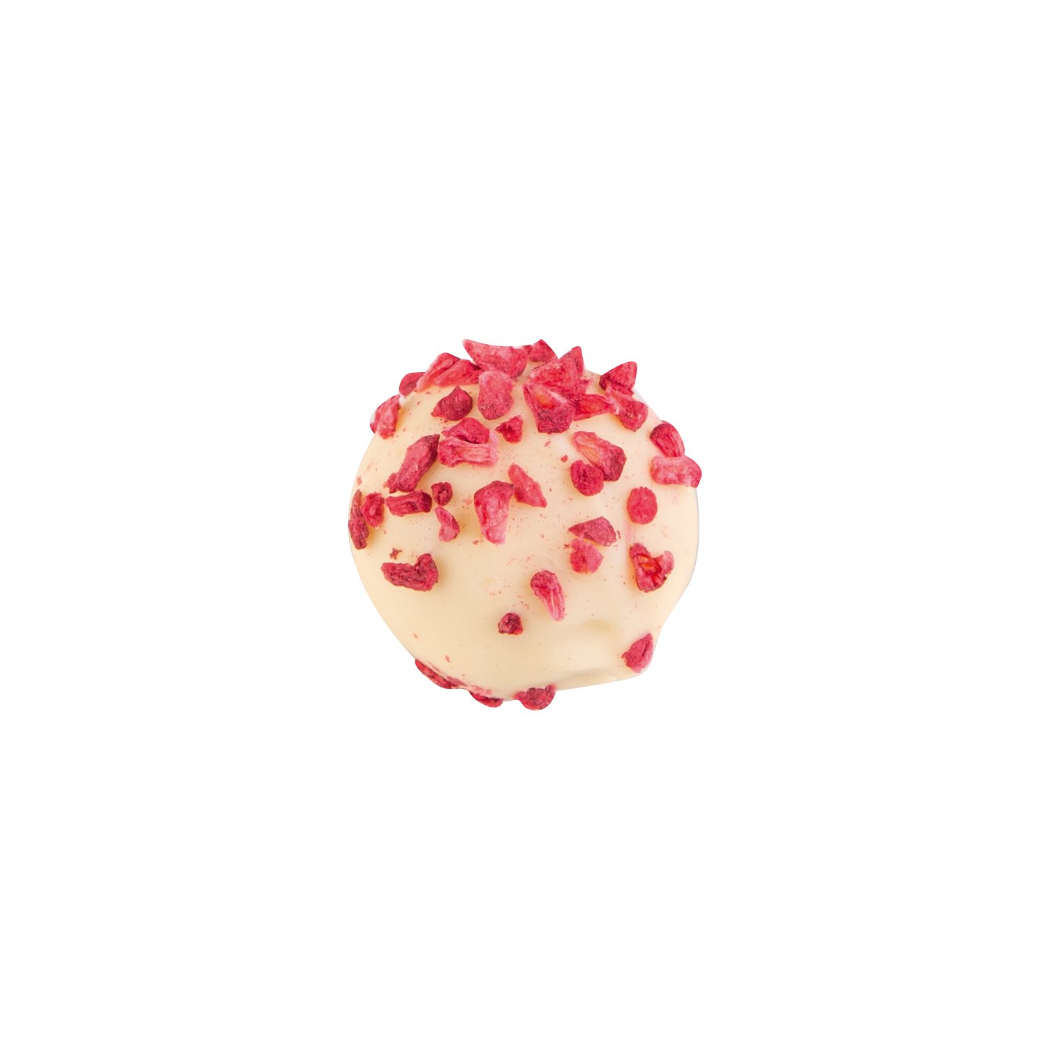 Raspberry & Champagne Truffle in white choc 13g app 1kg - 77pcs