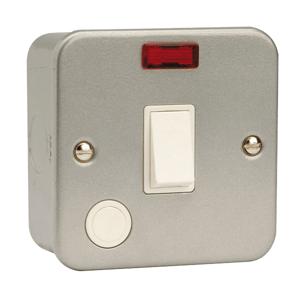 Click 20A DP Switch + Neon With Flex Outlet Metal Clad CL023