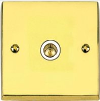 VICTORIAN BRASS HERITAGE 1 GANG TV/COAXIAL ISOLATED SOCKET WHITE INSERT