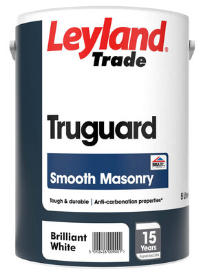 Leyland Truguard Smooth Masonry Paint Brilliant White 5L