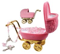 Glass Baby Rosary/Pink/Pram Box   (6103/PK)