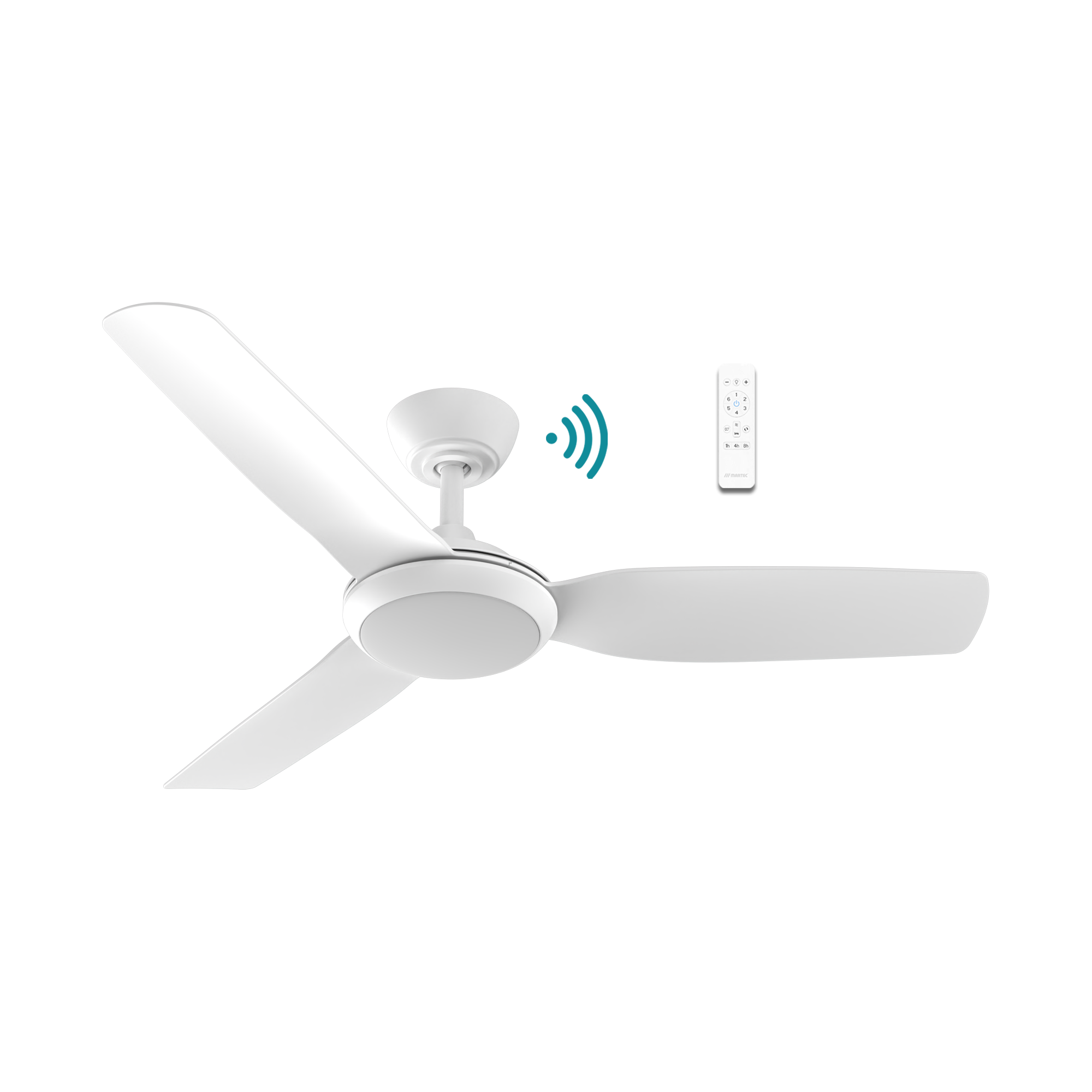 Martec Viper 48" DC Smart with LED Light White Ceiling Fan