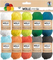 Wool Pack - Assorted Colours 100% Cotton - 10pk