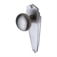 BR1810-SC - Heritage Brass Mortice Knob on Latch Plate Broadway Design Satin Chrome Finish