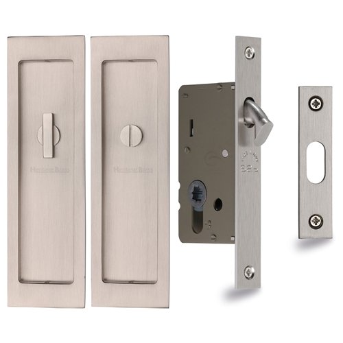 FLUSH PULL PRIVACY SATIN NICKEL