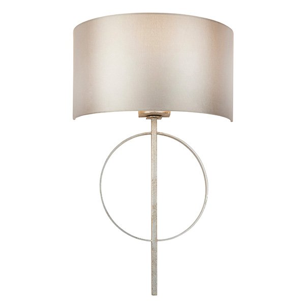Endon Hoop Silver Leaf Wall Light With Mink Shade