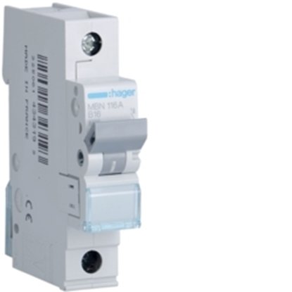 Hager 20A S/P B Curve 6kA MCB MBN120W