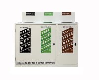 Recycling Station Standard Triple 115x123x38cm