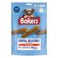 Bakers 12621164 Dental Delicious Chicken Dog Chews Large 6x270gm