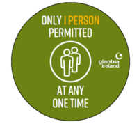 Circular "Maximum 1 Person" Vinyls x6 Types