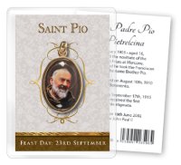 Leaflet/Gilt Medal-Gold Foil/Saint Pio   (16596)