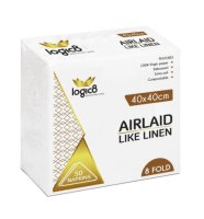 Logic8 Napkins 40cm Airlaid 8Fold White x 500
