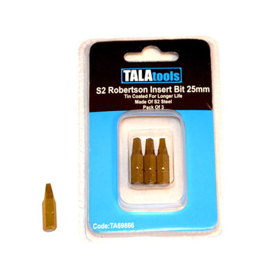 Tala S2 Robertson Bits 25mm (3 Pack)