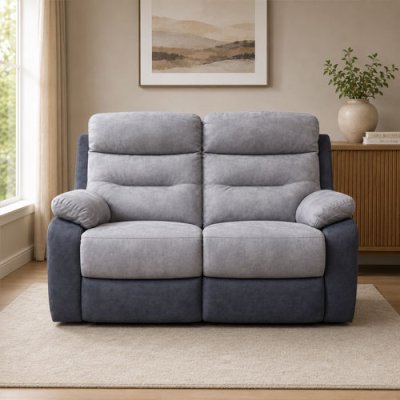 Dillon Fabric 2 Seater Recliner Sofa - Grey