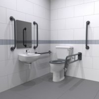 Tucker French Dark Grey DM200K Close Coupled Pack 1 Tap Hole Basin
