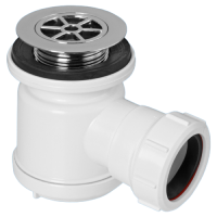 McAlpine 1 1/2" x 19mm Water Seal Shower Trap 70mm CP Plastic Flange STW10-R