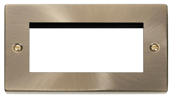 Click Deco 2G Quad Aperture Euro Data Plate Antique Brass VPAB312