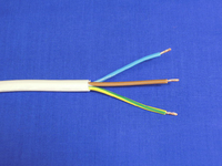 3 Core 1.5 Sqmm White Heat Resistant Flex