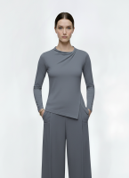 Linea Longsleeve Draped Top-Women