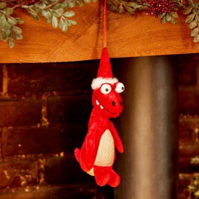 Red Festive Dino Pendant, Mixed Case 