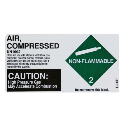 Compressed Air UN 1002 Label (3-7/8" W x 2" H)