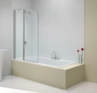MERLYN TWO PANEL FOLDING CURVED BATHSCREEN 900 X 1500
