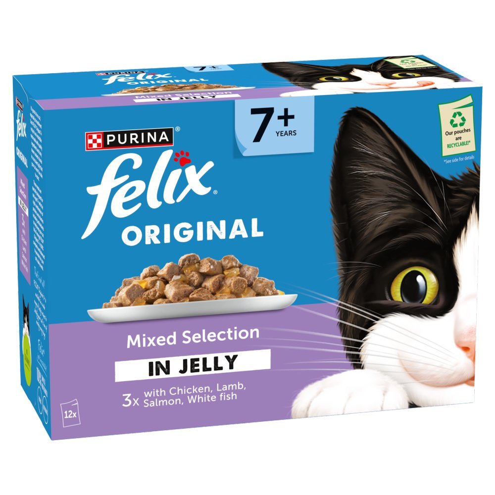 Felix 12621753 Cat Original Senior Mixed Selection in Jelly 4x12x85gm - 4671