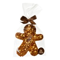 Decorated milk Gingerbread person with caramel in cello bag - 12 x 100g